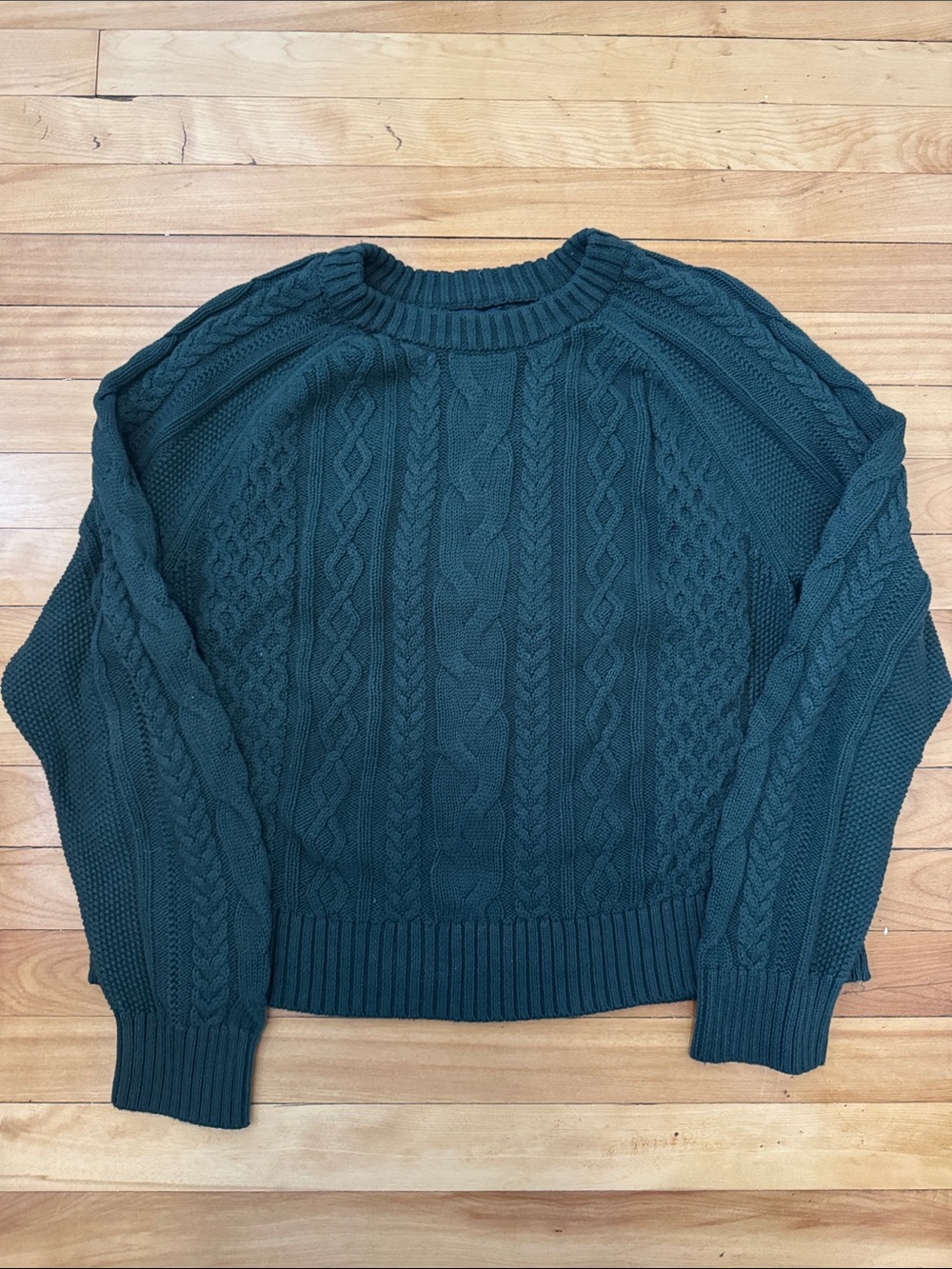 Cotton Cable Knit Crewneck Sweater